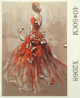 Картина по номерам 40*50см  x2068 Девушка в платье