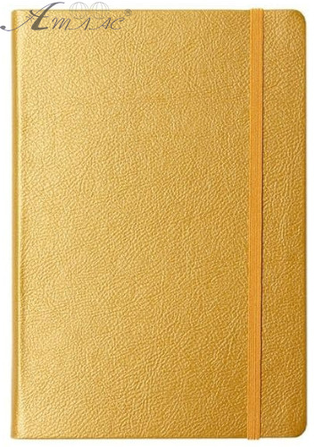 Блокнот на резинке Skiper А5 / 96 Star Dream золотистый SK-5835