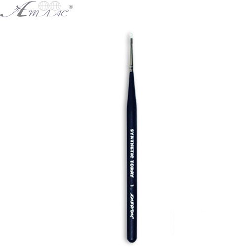 Кисть синтетическая плоская Synt.Toray № 1 черная, толстая ручка 17 см 1212