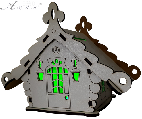 Домик с подсветкой №  5/1 Копилка, свет - Быстрое трехцветное переключение, сенсорный выключатель, МДФ AS-5510, Е-011