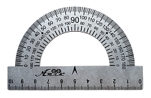 Транспортир металлический 0,4 мм твердый  AS-0245