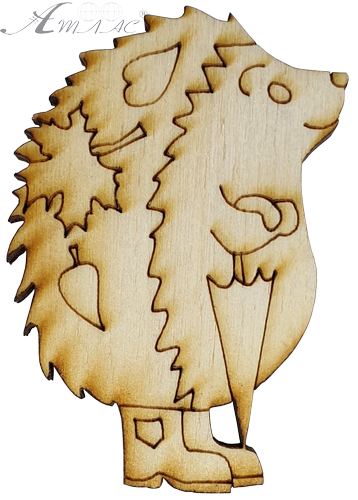 Фігурка фанерна - Їжачок з парасолькою 6 см  AS-4637