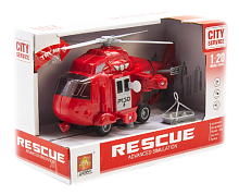 Вертолет Спасательный пластиковый 22см свет, звук, в коробке  WY760D