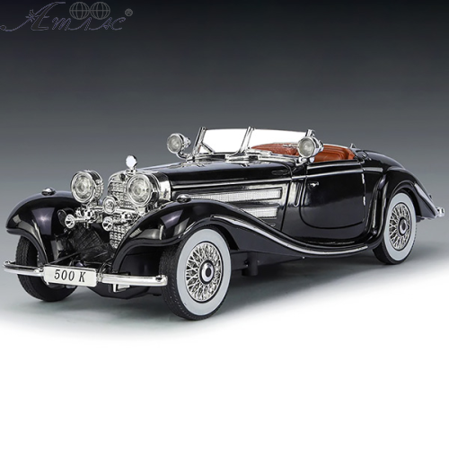 Машинка Автоексперт Mersedes-Benz 500K Special Roadster 1936 чорна 21см двері світло звук  1725-14
