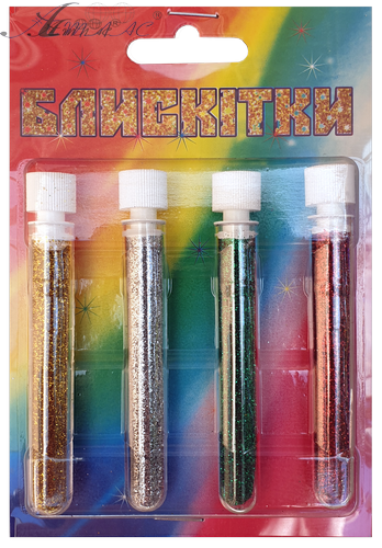 Блискітки (Гліттер) Набір № 2 - 2 гр ( 4 шт ) - Золото + Срібло + Зелений + Червоний AS-2202, А-971 фото 4 Блискітки (Гліттер) Набір № 2 - 2 гр ( 4 шт ) - Золото + Срібло + Зелений + Червоний AS-2202, А-971 фото 4