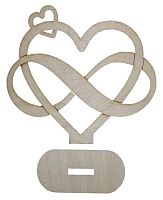 Фигурка фанерная - Сердце на подставке с бесконечностью AS-4721, В-0338