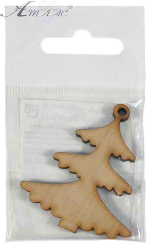 Фігурка фанерна - Ялинка маленька засніжена 5 см AS-4647, В-0108