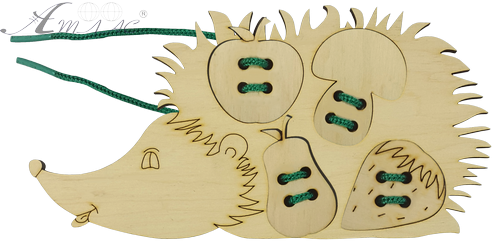 Іграшка розвиваюча Шнурівка Їжачок 20 х 17 см, з кольоровим шнурком 1,2 м  AS-7149