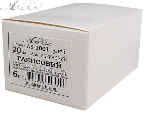 Лак акриловий Глянсовий  20 мл AS-1001 фото 2