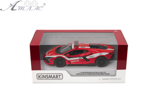 Машинка Kinsmart Lamborghini Revuelto Police/Firefighter Edition метал  KT5459WPR фото 2