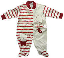 Комбінезон Bebelinna р.56-62 махра, кремовий з рибкою 12397