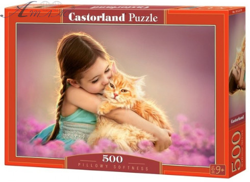 Игрушка Пазл 500 Девочка с рыжим котом 47 х 33 см Castorland B-52370