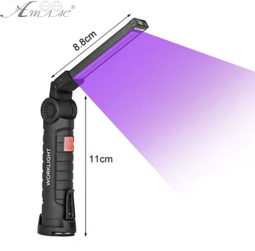 Фонарик ультрафиолетовый аккумуляторный 11 х 3,5см раскладной 03072 Фонарик ультрафиолетовый аккумуляторный 11 х 3,5см раскладной 03072