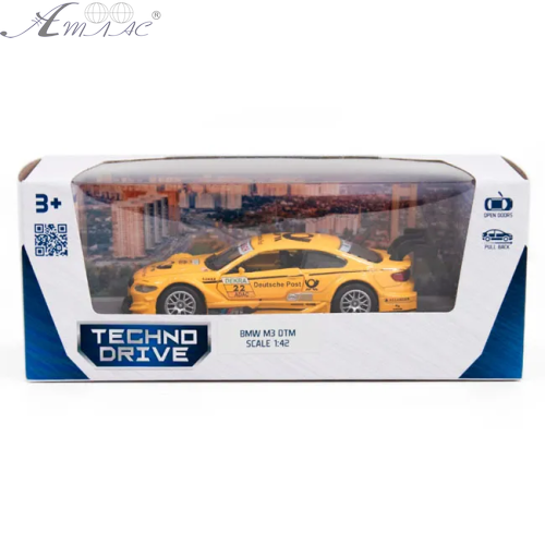 Машинка Techno Drive BMW M3 DTM жовта  250257 фото 3