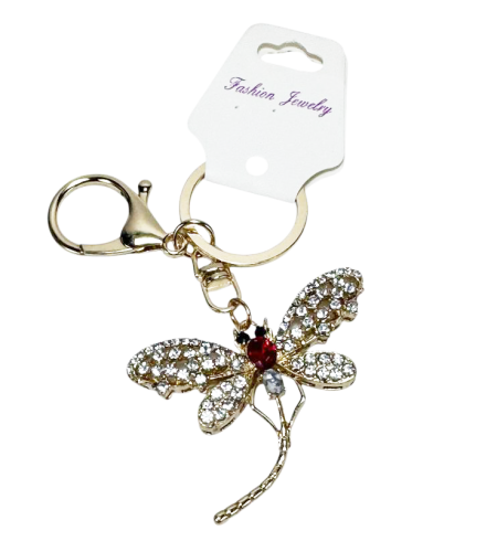 Брелок Стрекоза  металл с камнями  11136 