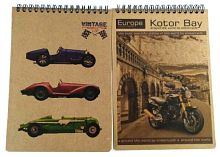 Блокнот Скетчбук Офорт А5 80 л Крафт спіраль  KF5180K