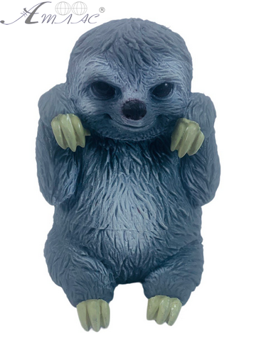 Іграшка Силіконова тягнучка Лінивець сірий 8 см  08796 фото 2