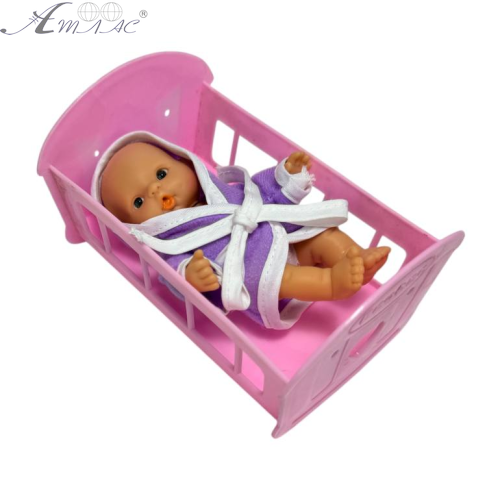 Іграшка Пупс гумовий 10см у ліжечку  04787