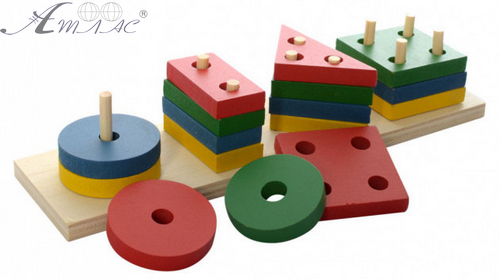 Іграшка Дерев'яна Пірамідка сортер 22 х 7 х 5,5см  0715 фото 2