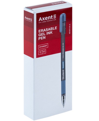 Ручка гелевая, пишет-стирает, Axent Student черная  AG1071-01-A фото 2