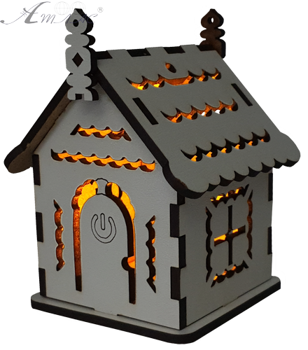 Домик с подсветкой №  4/2 свет - Медленное трехцветное переключение, сенсорный выключатель, МДФ AS-5504, Е-005 фото 5