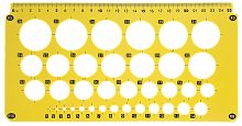 Лінійка Трафарет Кола від 1 до 30 мм, 25 см AS-0246, К-9060м