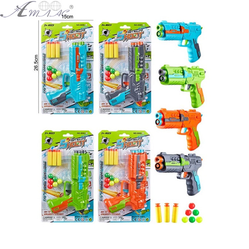 Іграшка Пістолет + поролонові кулі з присосками та кульками 6886 Іграшка Пістолет + поролонові кулі з присосками та кульками 6886