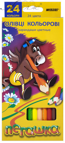 Карандаши цветные Marco Пегашка 24 цветов шестигранные 1010-24СВ Карандаши цветные Marco Пегашка 24 цветов шестигранные 1010-24СВ