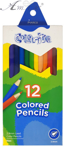 Карандаши цветные Marco Colorite 12 цветов шестигранные 1100-12СВ Карандаши цветные Marco Colorite 12 цветов шестигранные 1100-12СВ