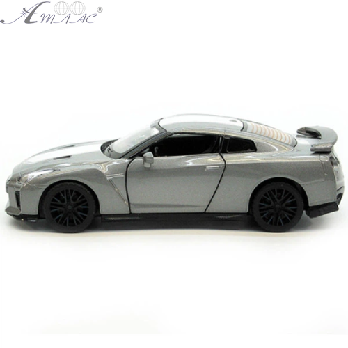Машинка Автопром Nissan GT-R R35 Сіра метал світло звук 13см  68469 фото 2