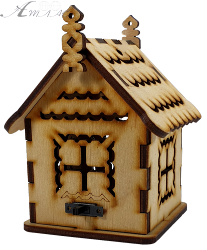 Домик с подсветкой № 4/5 свет - Быстрое трехцветное переключение, обычный выключатель, фанера AS-5507, Е-008 фото 2 Домик с подсветкой № 4/5 свет - Быстрое трехцветное переключение, обычный выключатель, фанера AS-5507, Е-008 фото 2