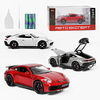 Машинка Автоексперт Porsche 911 біла 18см двері світло звук дим  51466
