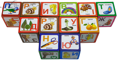 Кубики Українська Абетка 12 шт пластик 4см  AS-0268 фото 2