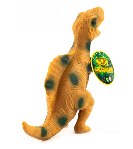 Игрушка силиконовая антистресс, динозавр коричневый с гривой на спине 16 см  06071 фото 2