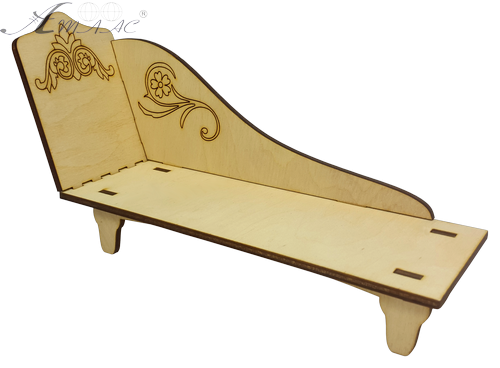 Меблі для ляльок ростом 30 см - Кушетка з фанери AS-4033