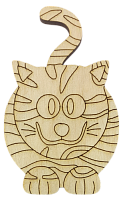 Фигурка фанерная - Тигр №  7 круглый с хвостом вверх 4,5 х 7 см AS-4542