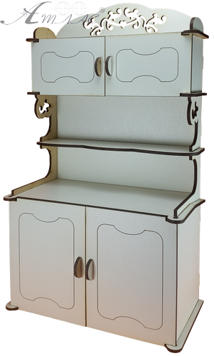 Меблі для ляльок ростом 30 см - Шафа № 2 кухонна з МДФ AS-6011, М-2038