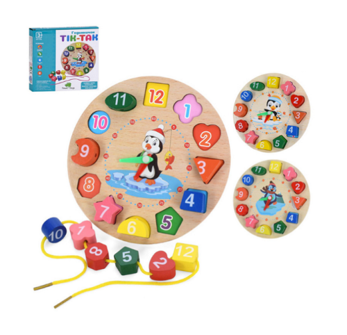 Игрушка Деревянная Рамка - сортер и шнуровка Тик-Так  MD0766