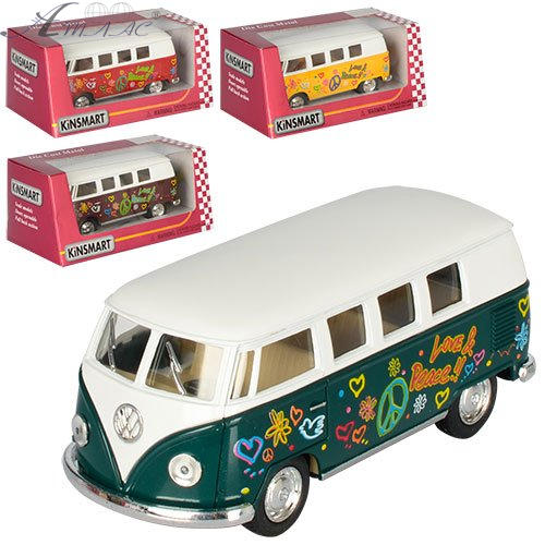Машинка Kinsmart WV BUS T1 Hippie car 1962 год  KT5060FW