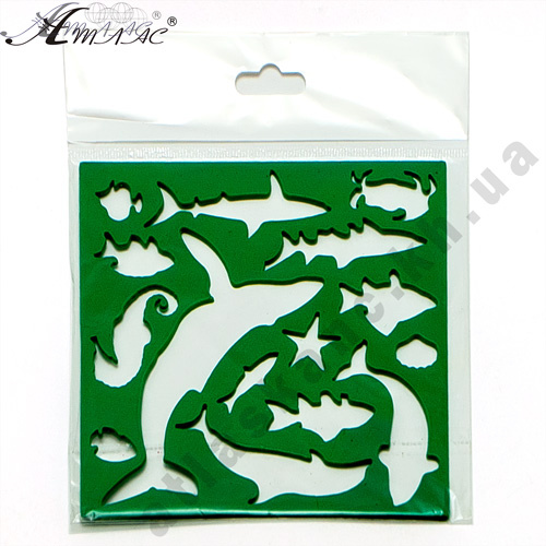 Трафарет "Морські мешканці" 1 шт 13 см AS-0255, К-9067м фото 2