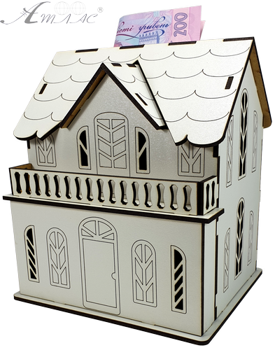 Будинок № 13 скарбничка з двома відділеннями, з МДФ 16 х 13,5 х 18 см AS-6249, М-2086