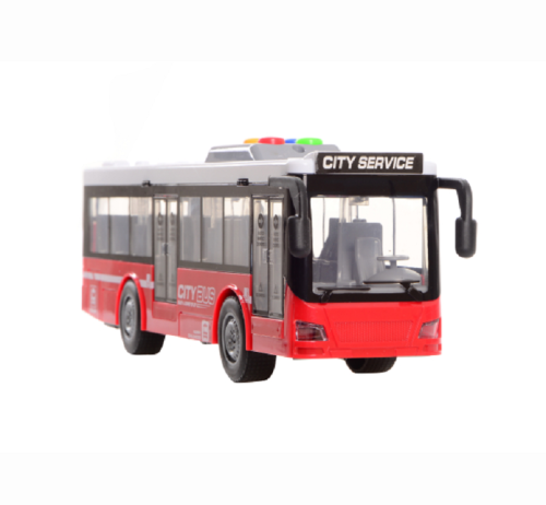 Игрушка Автобус CITY SERIES Красный двери открываются свет звук 28 см  RJ5503 фото 2