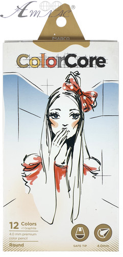 Карандаши цветные Marco Color Core 12 цветов + 1 графитовый круглый 3130-12СВ Карандаши цветные Marco Color Core 12 цветов + 1 графитовый круглый 3130-12СВ