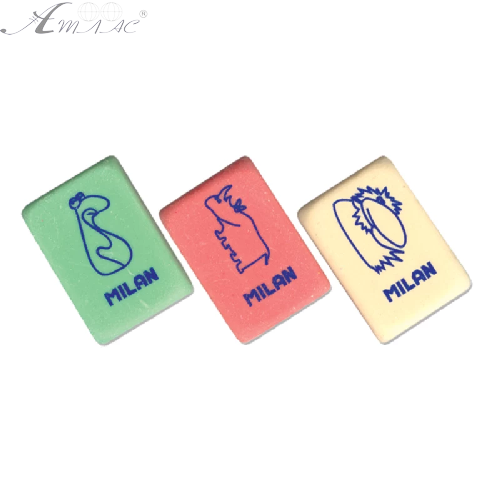 Резинка-Ластик Milan 3 цвета микс, с рисунком животный мир 4060 Резинка-Ластик Milan 3 цвета микс, с рисунком животный мир 4060