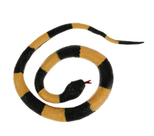 Игрушка силиконовая антистресс Змея черная с желтыми полосами  17579 фото 2