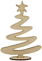 Фігурка фанерна - Ялинка велика зигзаг на підставці 18 см AS-4643, В-0140