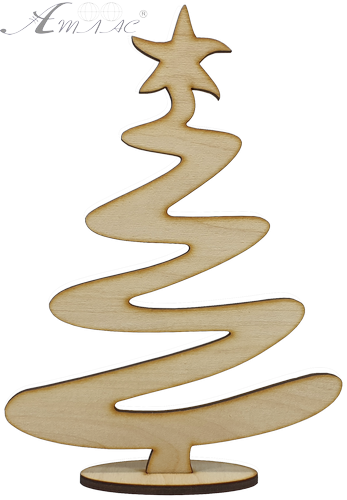 Фігурка фанерна - Ялинка велика зигзаг на підставці 18 см AS-4643, В-0140 Фігурка фанерна - Ялинка велика зигзаг на підставці 18 см AS-4643, В-0140