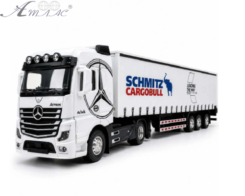 Машинка Mercedes Actros фура біла інерційна метал 31 см  2627