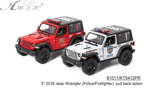 Машинка Kinsmart Jeep Wrangler пожежний  KT5412WPR