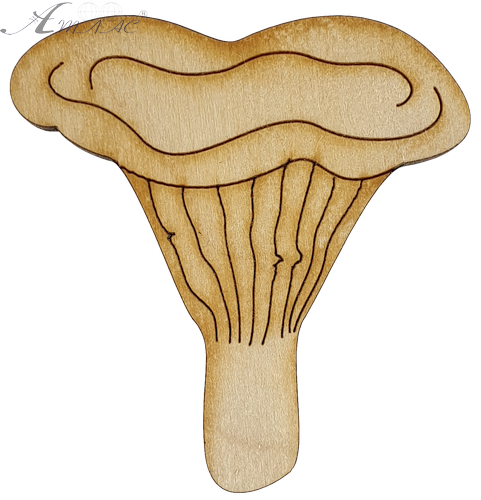 Фигурка фанерная - Гриб Лисичка 5.8 см AS-4629, В-0156 Фигурка фанерная - Гриб Лисичка 5.8 см AS-4629, В-0156